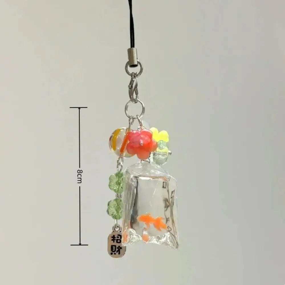 Fish Cute Phone Charms Pendant Lucky Cases for IPhone 15 CCD Camera Creative Bag Keychain Kawaii Gift Colorful