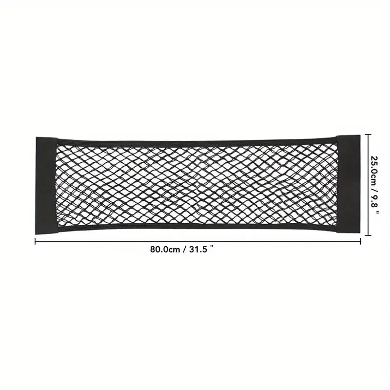 1pc Universal Car Storage Bag Double Mesh Trunk Storage Net Car Built-in Storage Bag with Car Fire Extinguisher Fixed Net