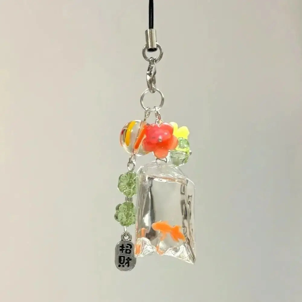 Fish Cute Phone Charms Pendant Lucky Cases for IPhone 15 CCD Camera Creative Bag Keychain Kawaii Gift Colorful