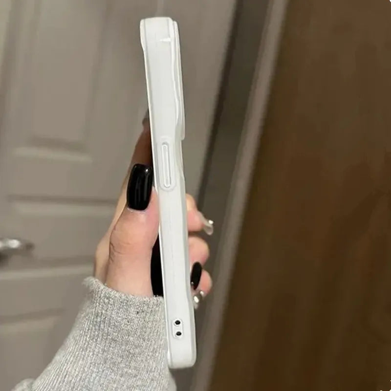 Sweet Yellow Bow Folds Texture Case For iPhone Case 16 15 14 13 12 11 Pro Max 16 Plus Shockproof Soft Phone Cover For iPhone11