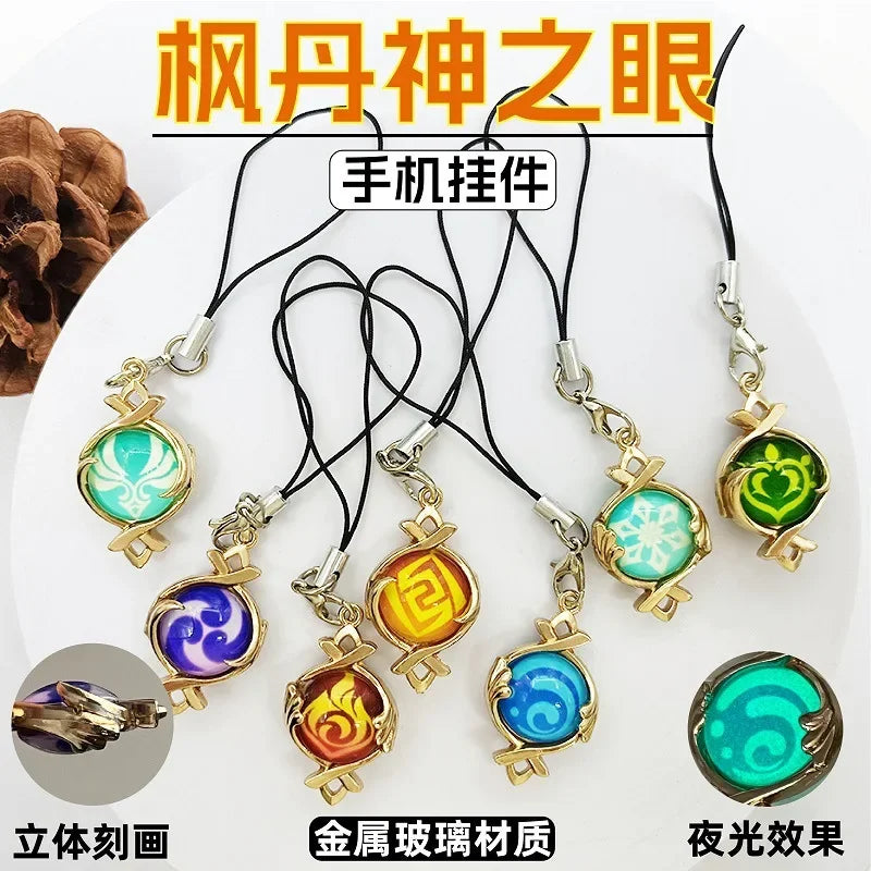 Mini Eye of God Game Impact Strap Lanyards For IPhone/Xiaomi/Huawei Mobile Phone Case Keychain Car Key Chains Cover Hang