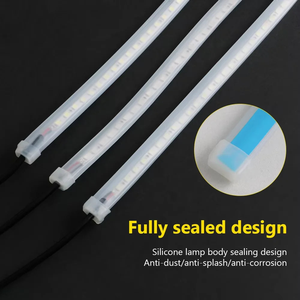 DRL Led Car Hood Light Strips Symphony Multicolors 108 LED APP Flexible Car Engine Cover Running Atmospere Light for SUV Ambient