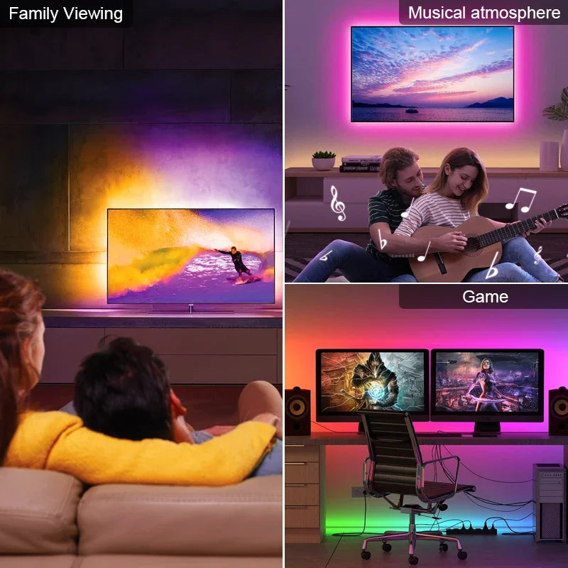 55-65 Smart LED TV Backlight App Color Sync Strip Light 4K 2.0 HDMI Ambilight Light for DIYMusic Mode To Create Ambiance