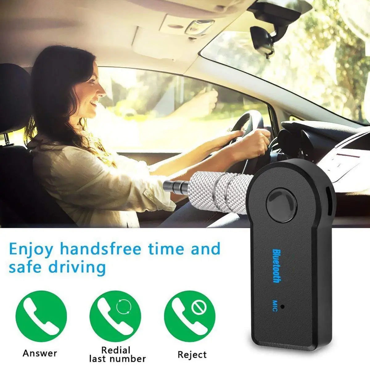 Aux Car Bluetooth 5.0 Receiver 3.5mm 3.5 AUX Jack Stereo Music Audio Car Transmitter Speaker Amplifier Wireless Adapter with Mic