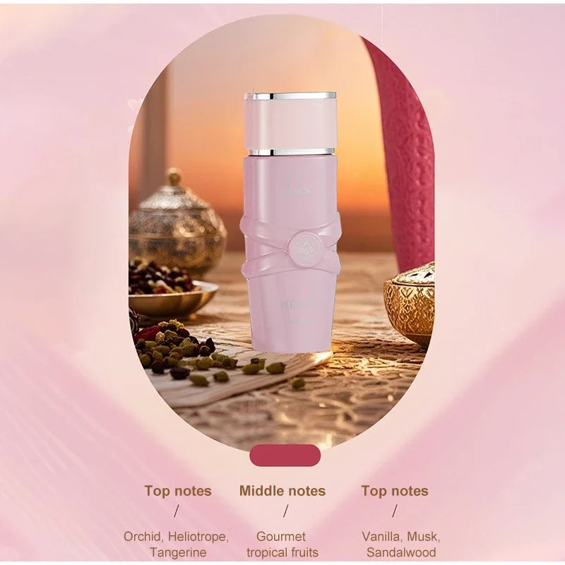 100ML Luxury Arab Dubai Perfume,Men Eau De Parfum Spray,Floral Fruity Scent Women Fragrance,Oriental Gourmand Vanilla Body Mist