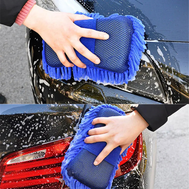 Car Washing Sponge Brush Soft Chenille Microfiber Washing Brush Car Body Cleaning Water Absorbtion Brushes