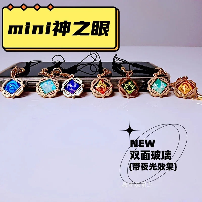 Mini Eye of God Game Impact Strap Lanyards For IPhone/Xiaomi/Huawei Mobile Phone Case Keychain Car Key Chains Cover Hang
