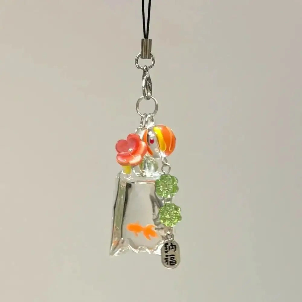 Fish Cute Phone Charms Pendant Lucky Cases for IPhone 15 CCD Camera Creative Bag Keychain Kawaii Gift Colorful