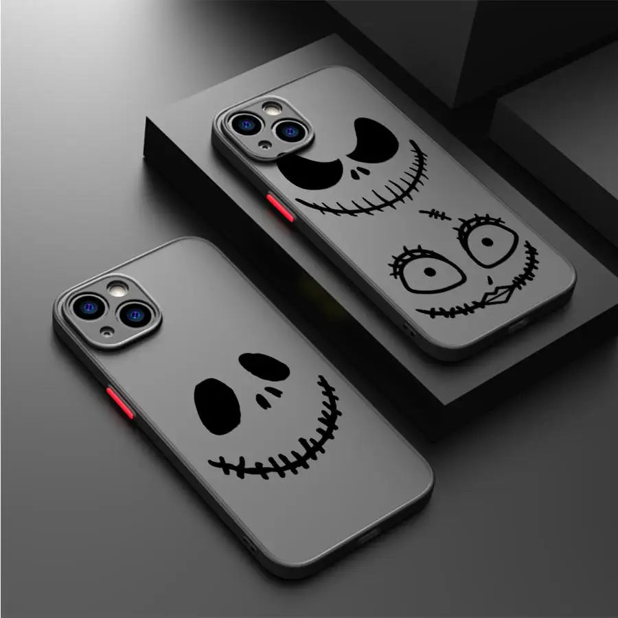 Disney Jack Skelington Cartoon Black Phone Case for Apple iPhone 13 Mini 12 13 11 17 Pro Max 17Air 15 16 14Plus 7 8 XS Max Soft
