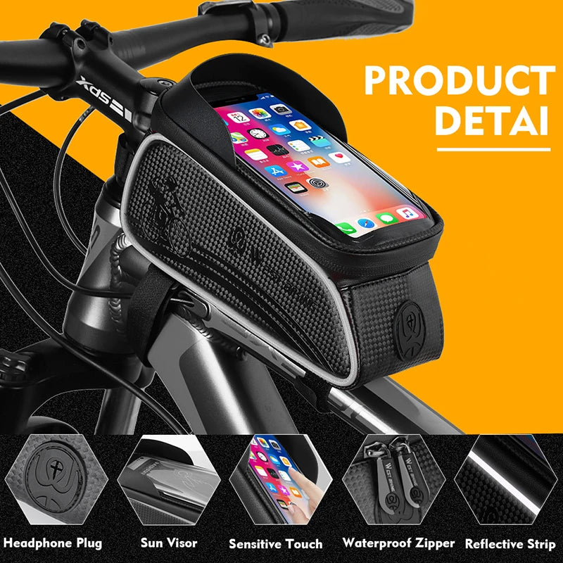 WEST BIKING Bicycle Bag Cycling Top Front Tube Frame Bag Waterproof