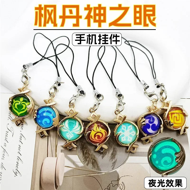 Mini Eye of God Game Impact Strap Lanyards For IPhone/Xiaomi/Huawei Mobile Phone Case Keychain Car Key Chains Cover Hang