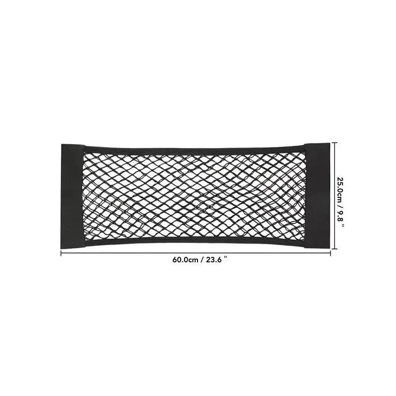 1pc Universal Car Storage Bag Double Mesh Trunk Storage Net Car Built-in Storage Bag with Car Fire Extinguisher Fixed Net