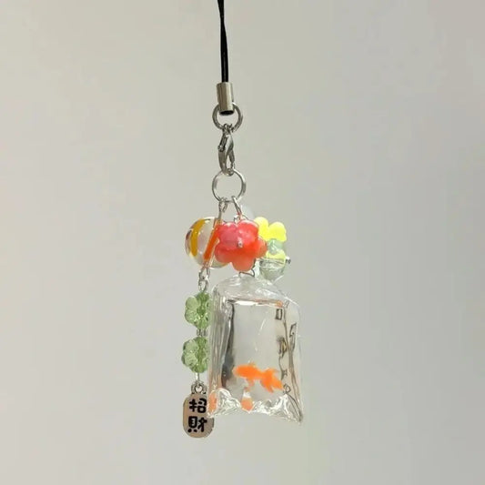 Fish Cute Phone Charms Pendant Lucky Cases for IPhone 15 CCD Camera Creative Bag Keychain Kawaii Gift Colorful