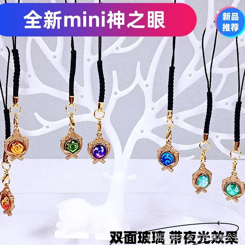 Mini Eye of God Game Impact Strap Lanyards For IPhone/Xiaomi/Huawei Mobile Phone Case Keychain Car Key Chains Cover Hang
